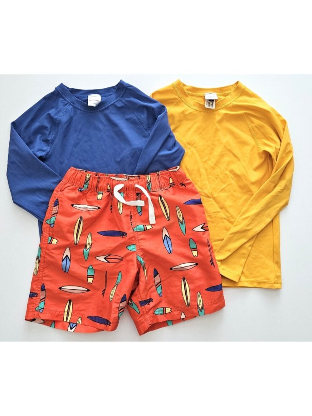 Hanna Andersson 120 130 8 Rash Guard Swim Top Trunks Set Beach Pool